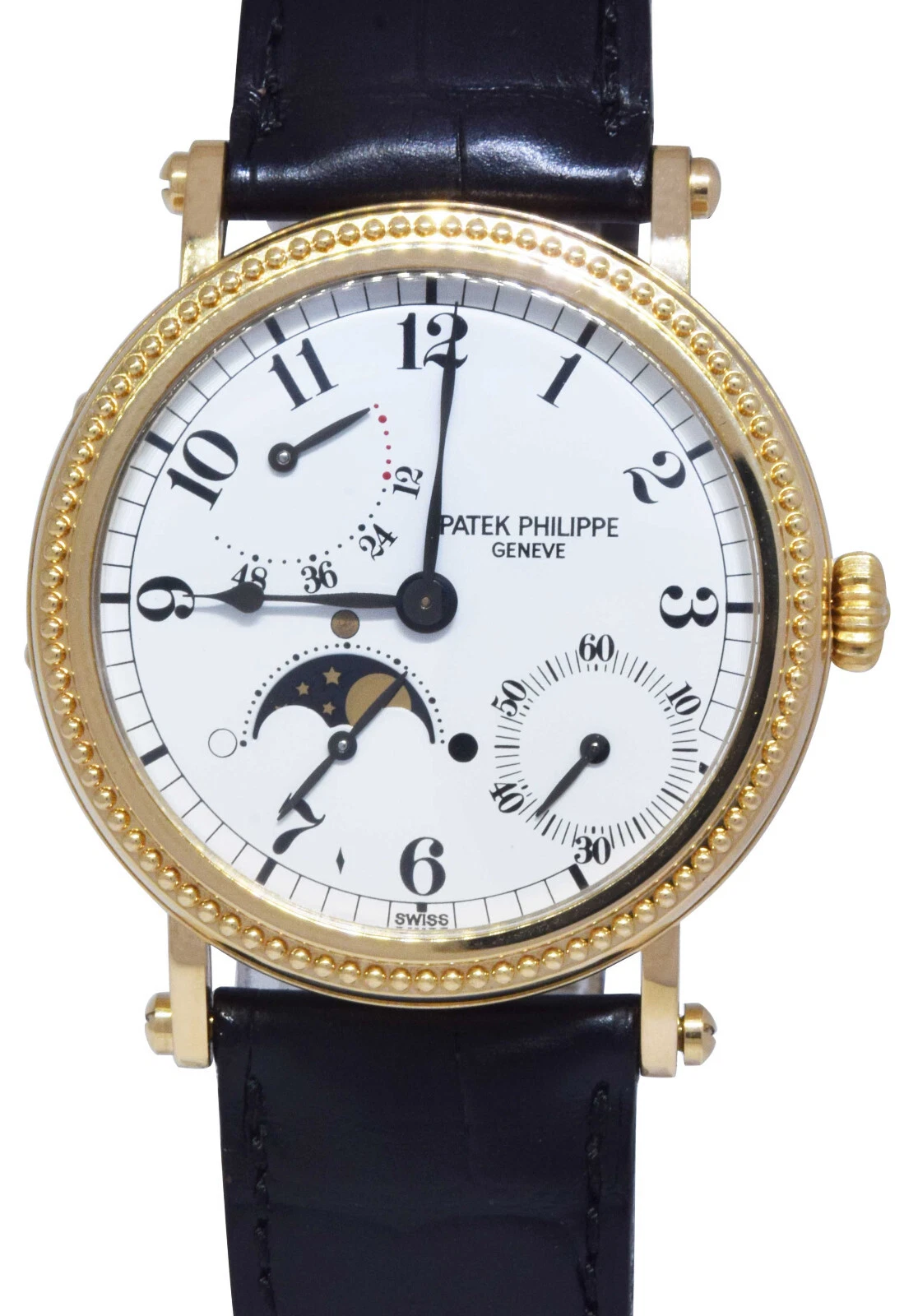 Patek Philippe — Patek Philippe 5015 Complications 18k YG Mens 35mm White Dial Watch 5015J