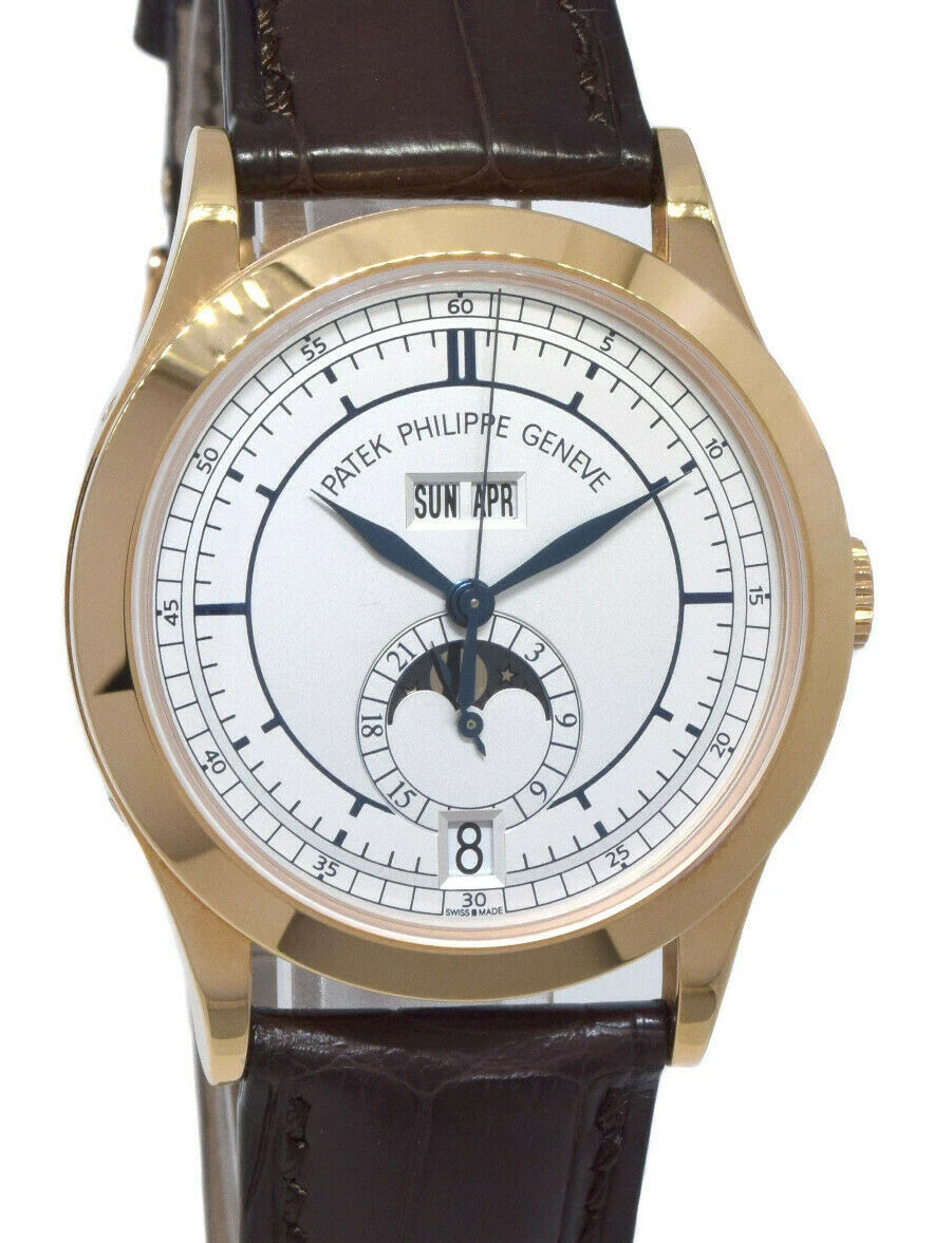 Patek Philippe — Patek Philippe Annual Calendar 18k RG Silver Sector Dial Box/Papers 5396R-001