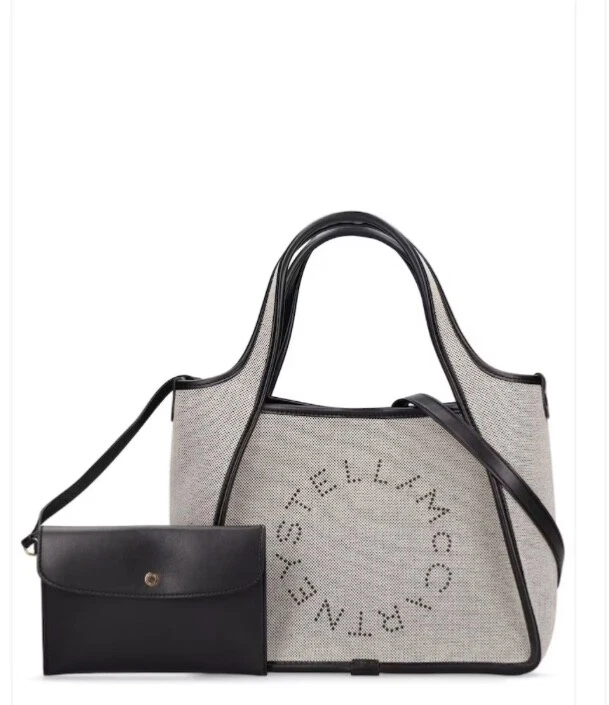 Stella McCartney — Stella McCartney Salt & Pepper Logo Canvas Crossbody Bag NWT!