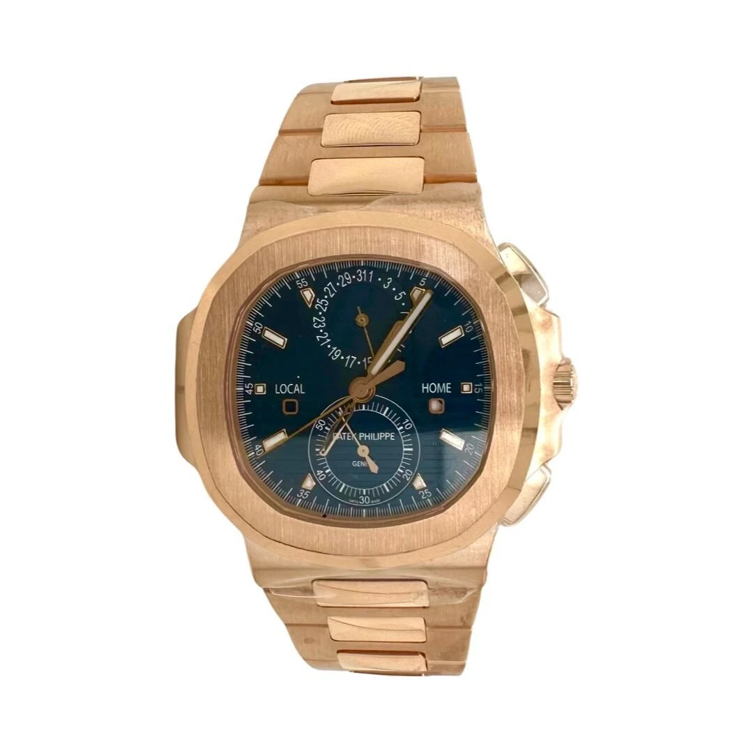 Patek Philippe — NEW Patek Philippe Nautilus  5990/1R Blue Dial 18k Rose Gold Watch (P-198)