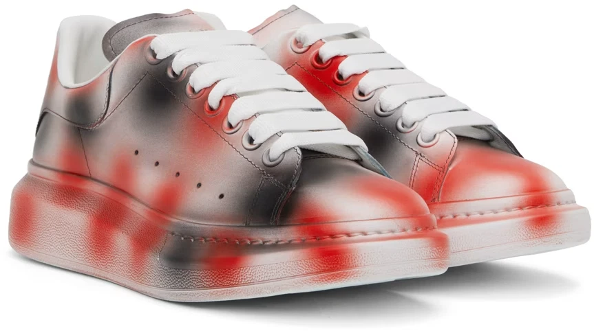 Alexander McQueen — ALEXANDER MCQUEEN White / Multired Oversized Sneakers - MSRP $850 - EU 40 / US 7