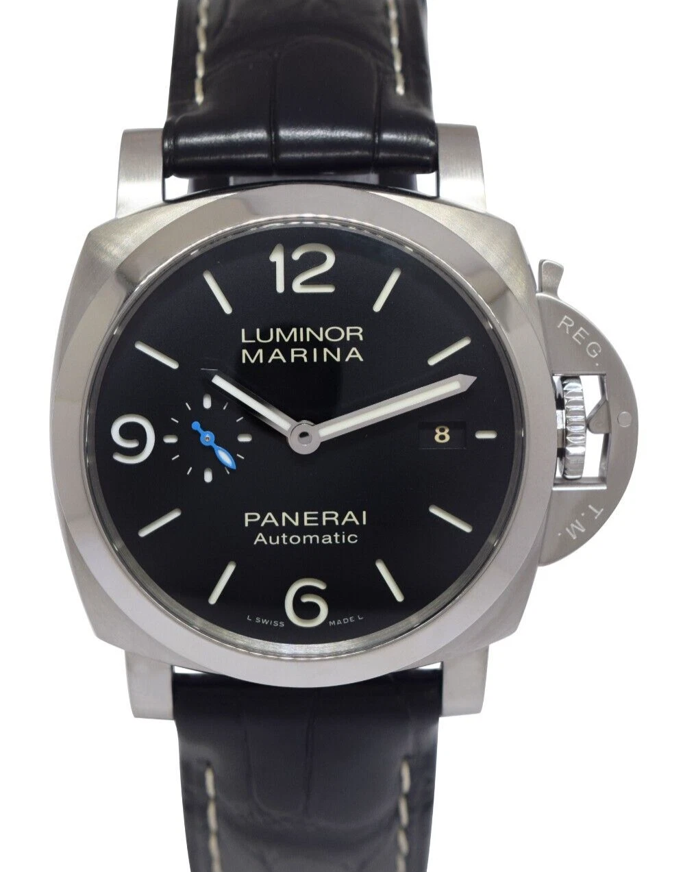 Panerai — Panerai Luminor Marina PAM 1312 Steel Black Dial Mens 44mm Watch B/P PAM01312