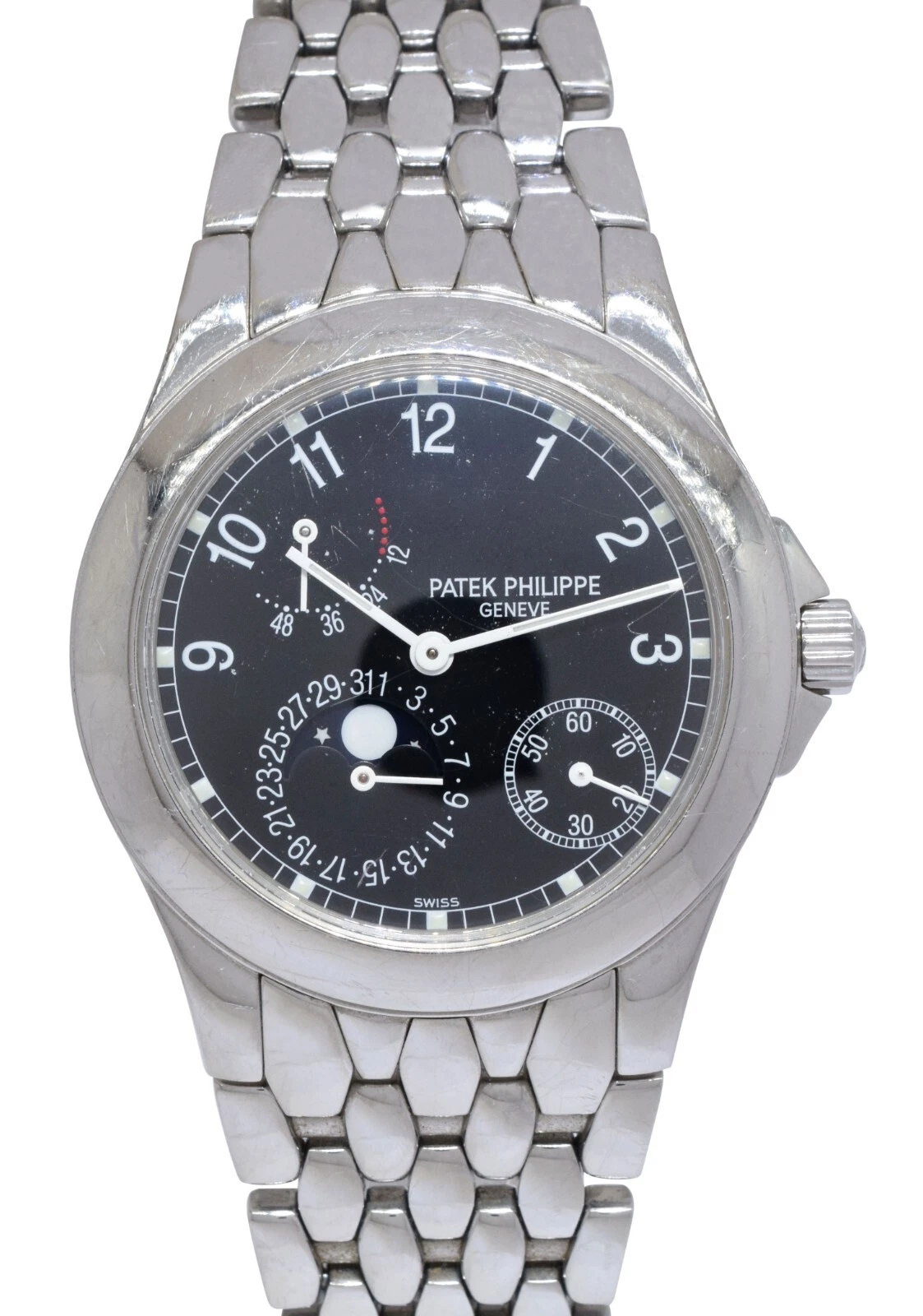 Patek Philippe — Patek Philippe Neptune Moonphase Power Reserve Steel Mens 37mm Watch B/P 5085/1A