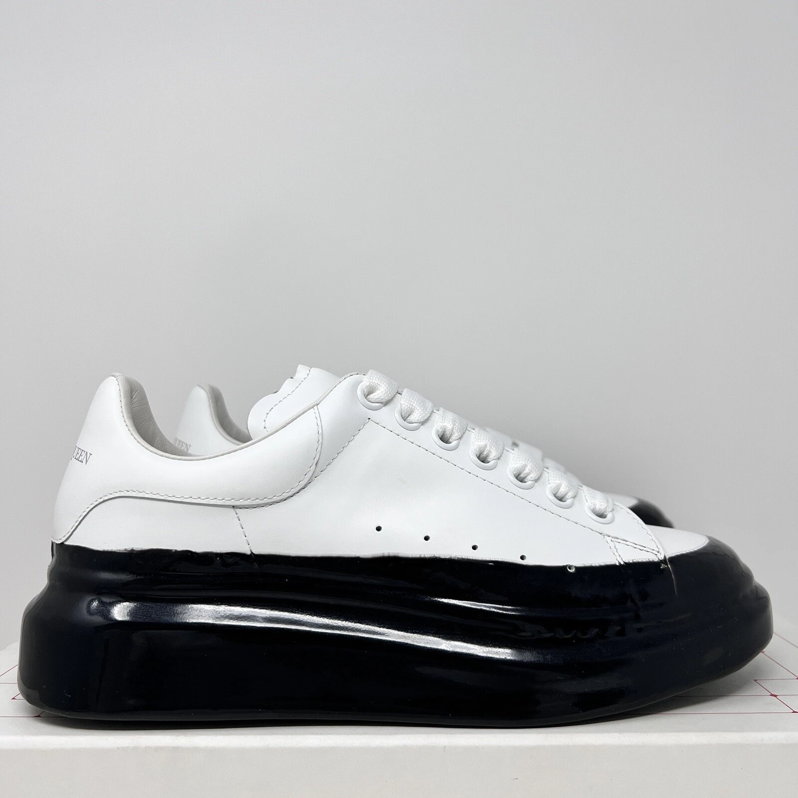 Alexander McQueen — Alexander McQueen Men's Leather Dipped Sneakers Size 39 EU/ 6 US Black White
