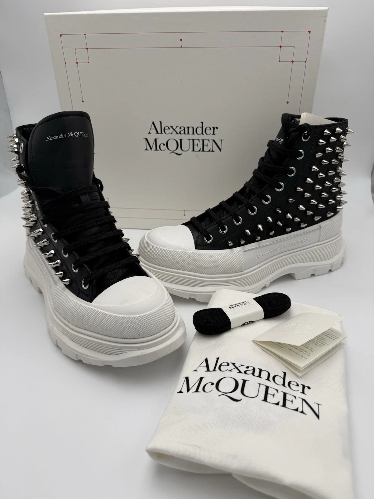 Alexander McQueen — Alexander McQueen Studded Tread Slick High-Top Sneakers Boots EU45 US 12 NWB