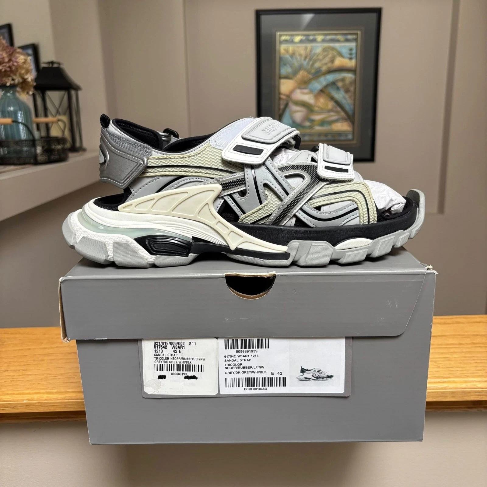 Balenciaga — Balenciaga Grey & Black Track Sandals - 42EU / 9US - $895 - New - Authentic