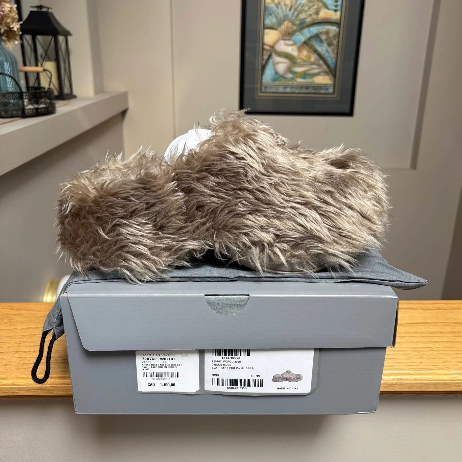 Balenciaga — Balenciaga x Crocs Beige Faux Fur Mules Slides - 39 EU -  $900 - New - Authentic