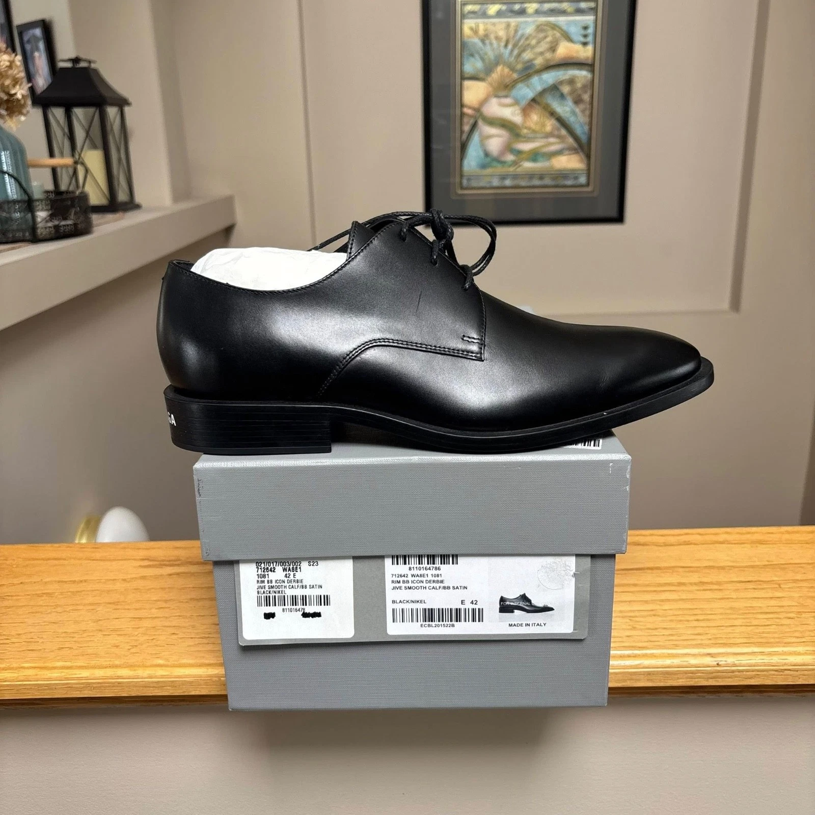 Balenciaga — Balenciaga Black Leather Lace Heel Logo Dress Shoes - 42 EU - $1050 - Authentic