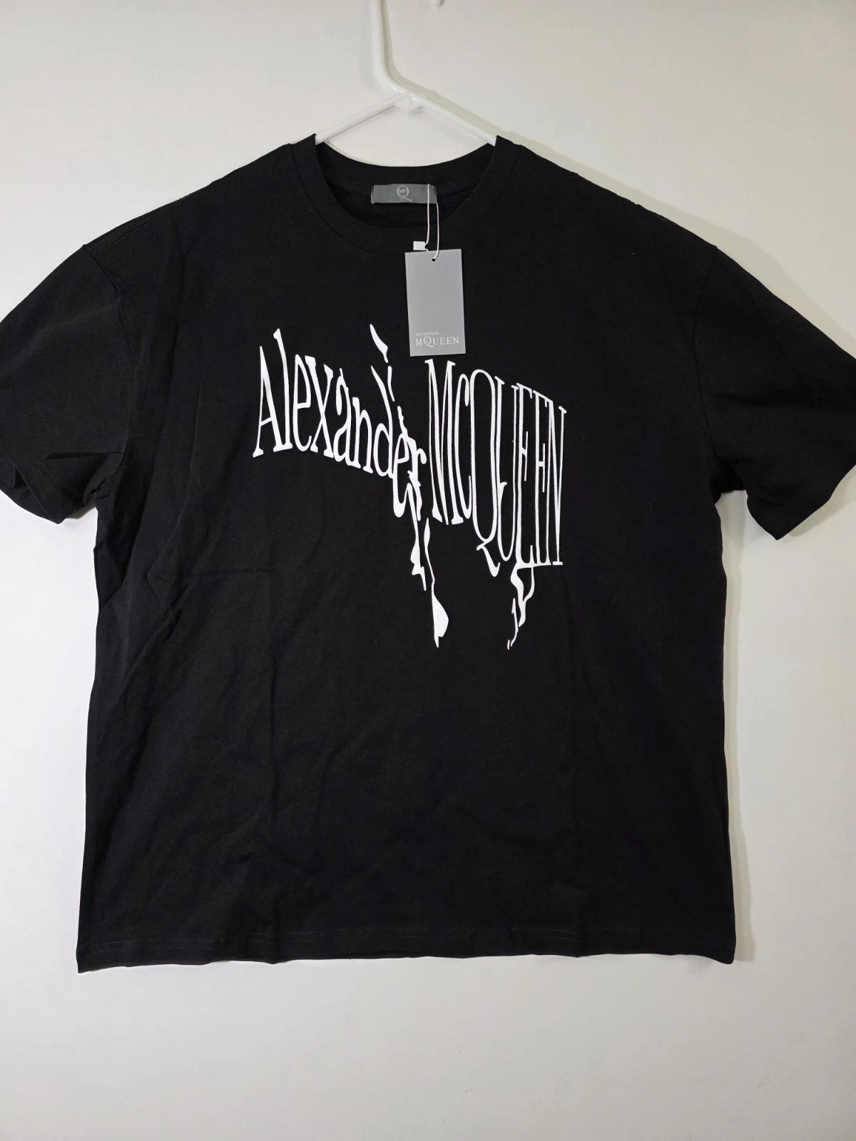 Alexander McQueen — Alexander McQueen Fallen Letters T-Shirt Men's Black Print Top Size XXL Falling