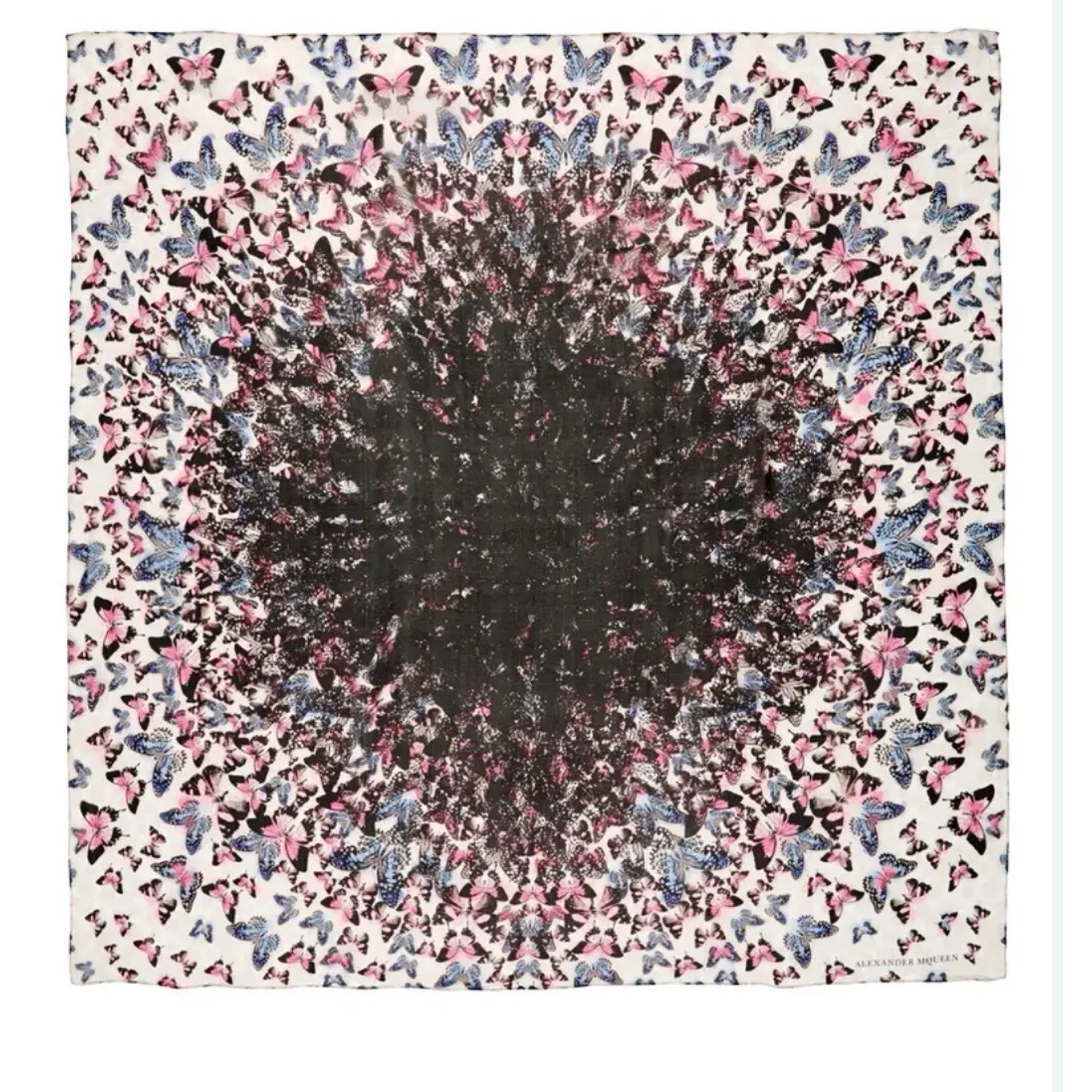 Alexander McQueen — RARE Alexander McQueen Very Large 'Butterfly Flight' Square Silk Scarf