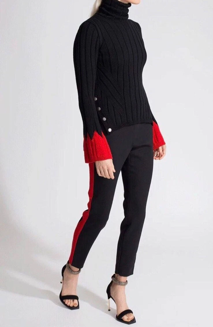 Alexander McQueen — Alexander McQueen Turtleneck Contrast Cuff Top Size S